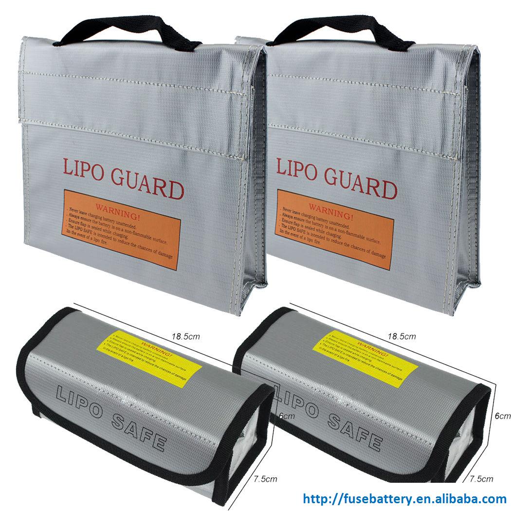  LiPo Safe Battery Explosion Proof Protect Bag 185x75x60mm and 240X65X180