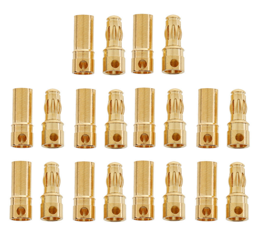 3.5mm Gold Plated Male and Female Bullet Banana Connectors Plugs for DIY RC Battery ESC Motor